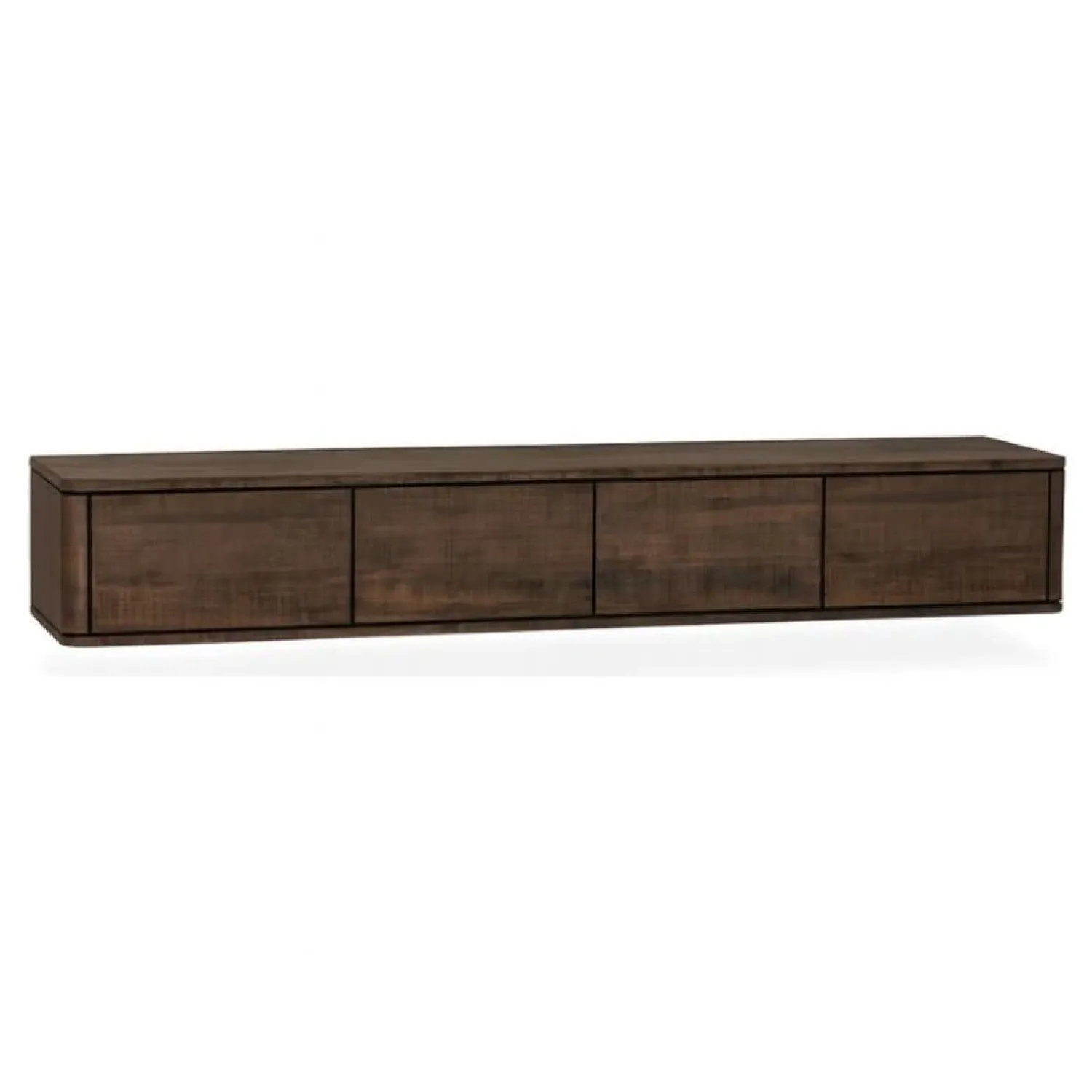 Maison Madera Industriele Kasten|Tv Meubels|Nuvoro Zwevend Tv meubel 4-deurs Dark Mango 236cm