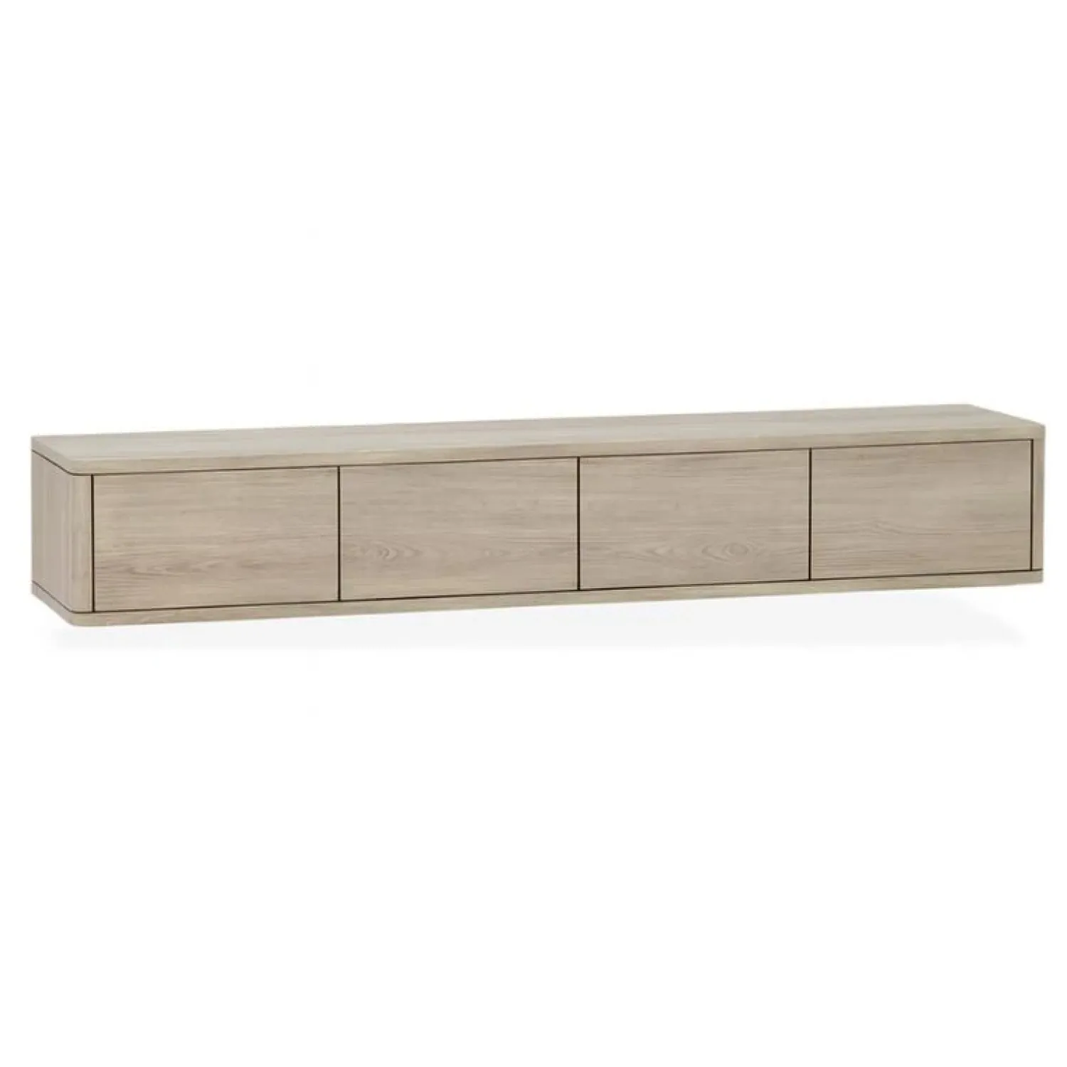Maison Madera Industriele Kasten|Tv Meubels|Nuvoro Zwevend Tv meubel 4-deurs Misty oak 236cm