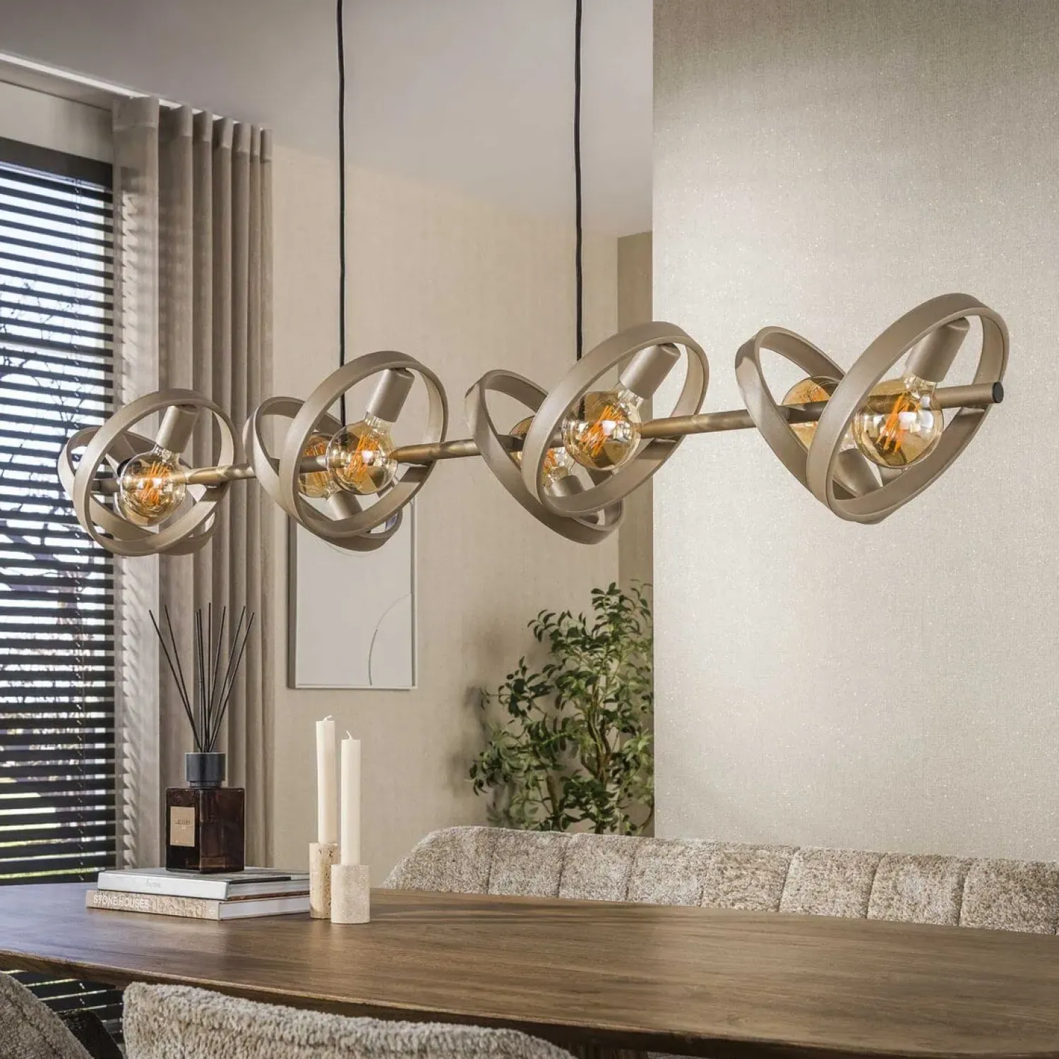Kalfort Hanglampen|Octavia 8-lichts Hanglamp Beige