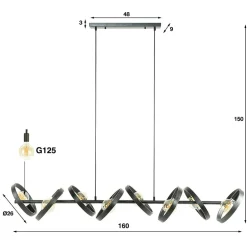 Kalfort Hanglampen|Octavia 8-lichts hanglamp industrieel