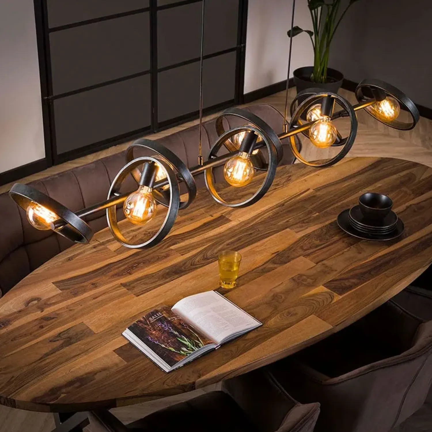 Kalfort Hanglampen|Octavia 8-lichts hanglamp industrieel