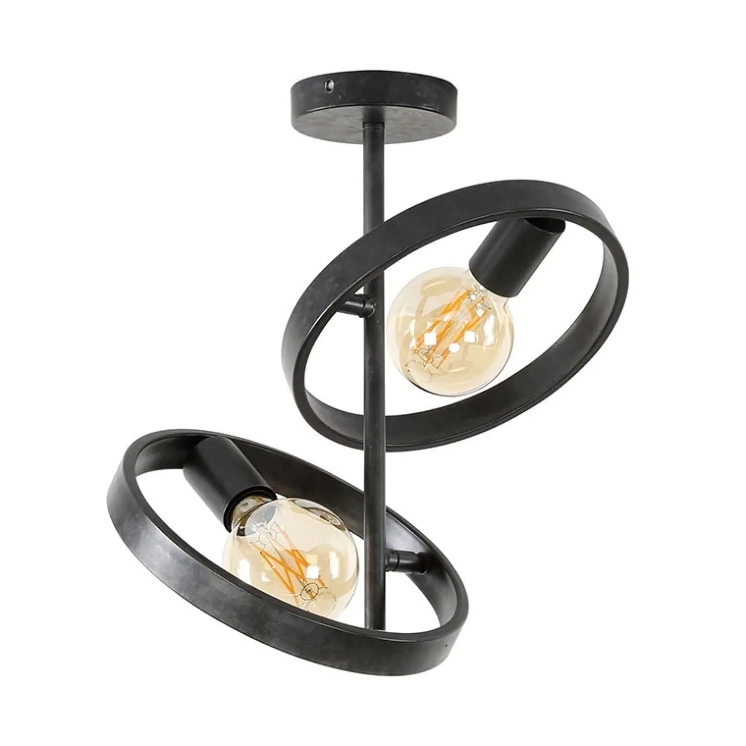 Kalfort Plafondlampen|Octavia 2-lichts plafondlamp industrieel