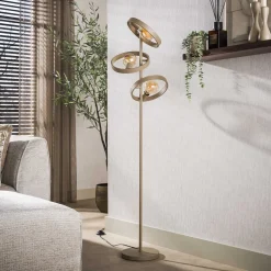 Kalfort Vloerlampen|Octavia 3-lichts Vloerlamp Beige