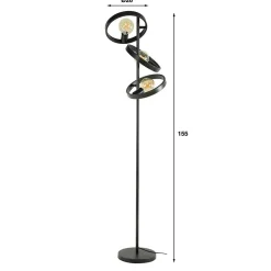 Kalfort Vloerlampen|Octavia 3-lichts vloerlamp industrieel
