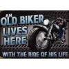 Cavetown Metalen Borden|Old bikers live here - metalen bord