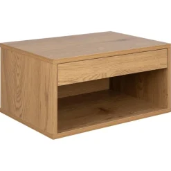 Nordhavn Nachtkastjes|Industriele Kasten|Olira zwevend Nachtkastje Naturel 50cm
