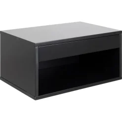 Nordhavn Nachtkastjes|Industriele Kasten|Olira zwevend Nachtkastje Zwart 50cm