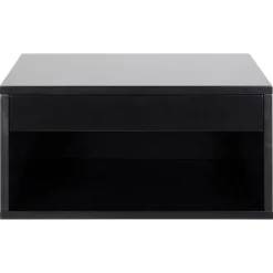 Nordhavn Nachtkastjes|Industriele Kasten|Olira zwevend Nachtkastje Zwart 50cm