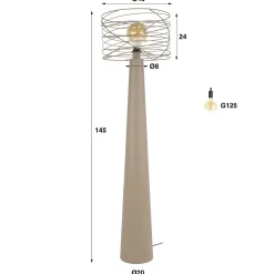 Kalfort Vloerlampen|Omaha 1-lichts Vloerlamp Beige