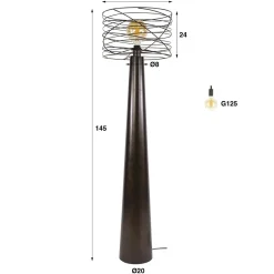 Kalfort Vloerlampen|Omaha 1-lichts Vloerlamp Bruin