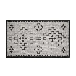 WOOOD Vloerkleden|Omari Vloerkleed Wol/Jute Naturel/Zwart 160x230cm