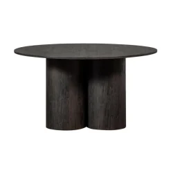 WOOOD Eettafels|Oona Eettafel Rond Met 3-Poot MDF Donkerbruin 140cm