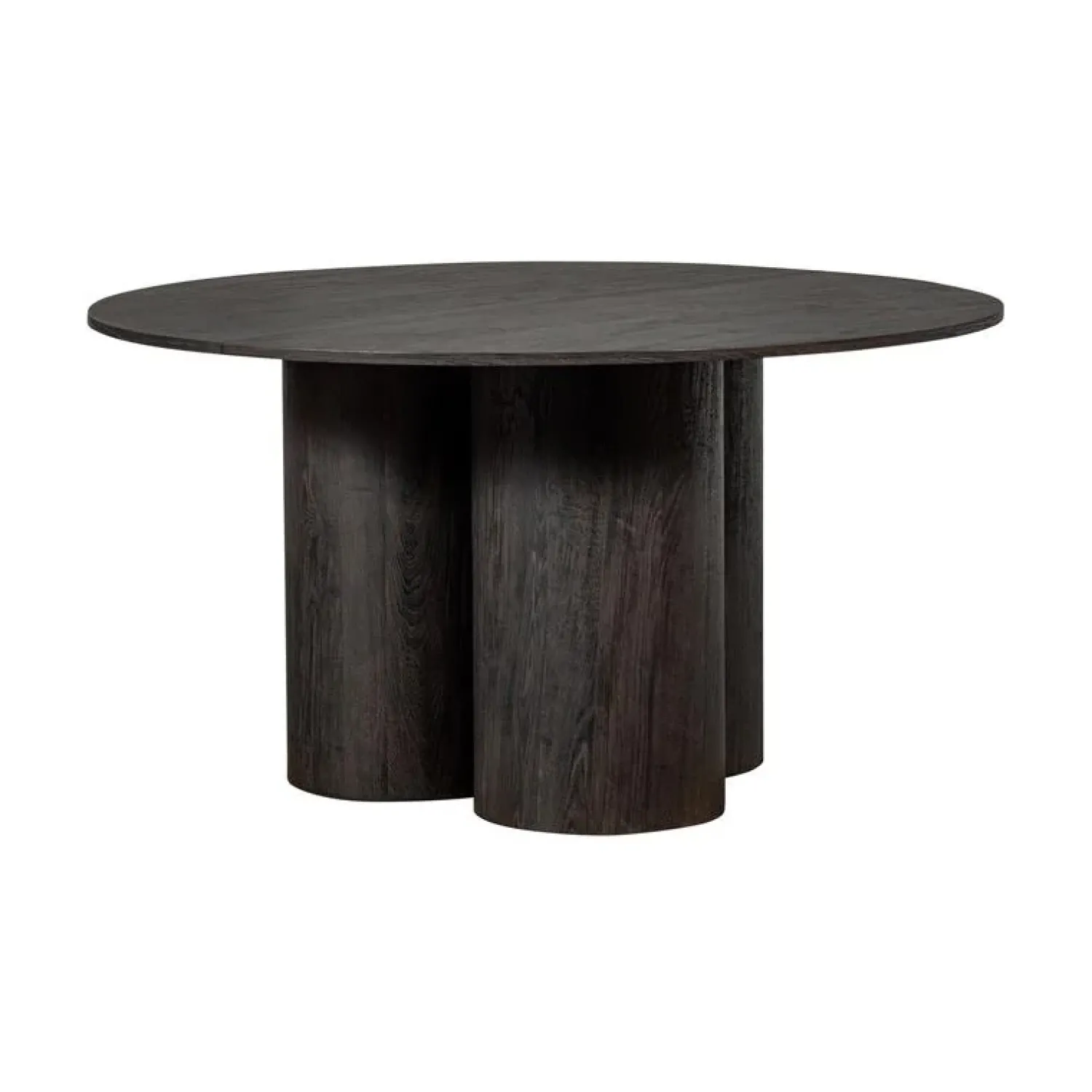 WOOOD Eettafels|Oona Eettafel Rond Met 3-Poot MDF Donkerbruin 140cm