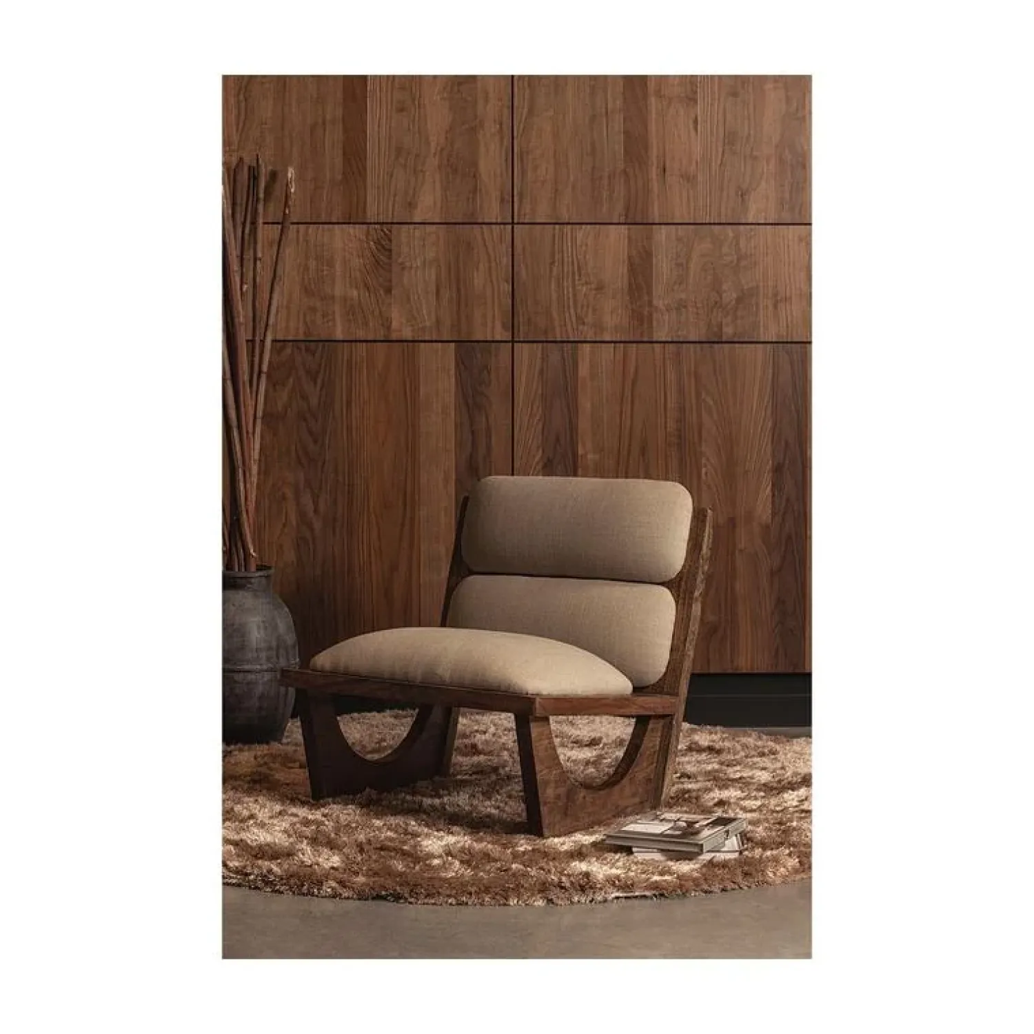 WOOOD Fauteuils|Opulent Fauteuil Bouclé/Hout Naturel