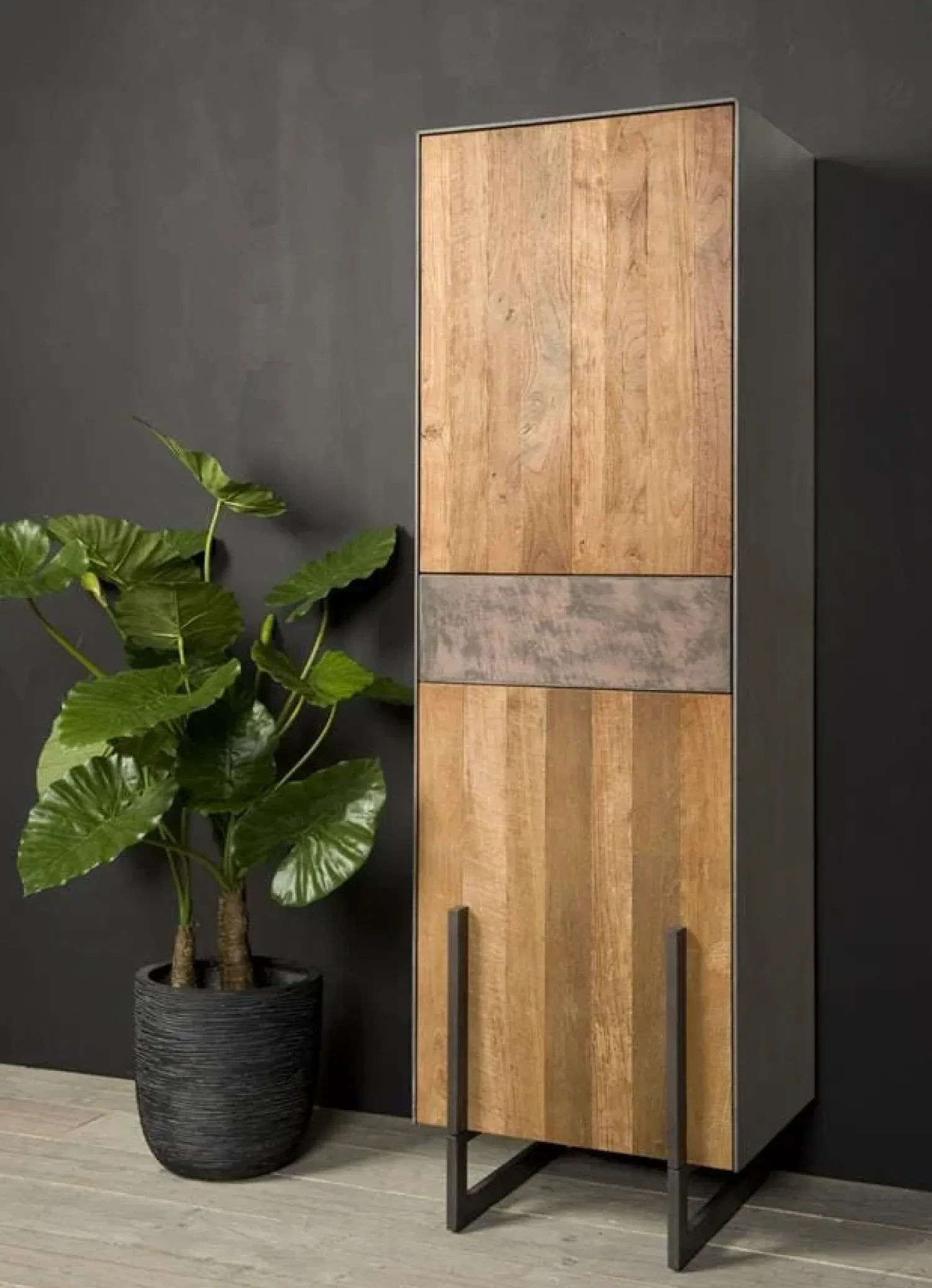 Tower living Wandkasten|Industriele Kasten|Ora Wandkast Teakhout 57 cm