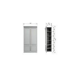WOOOD Industriele Kasten|Kledingkasten|Organize Kledingkast Dennenhout Mist 44cm