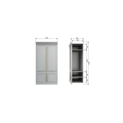 WOOOD Industriele Kasten|Kledingkasten|Organize Kledingkast Dennenhout Mist 62cm