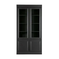 WOOOD Vitrinekasten|Industriele Kasten|Organize Vitrinekast Dennenhout Matzwart 44cm