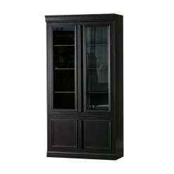 WOOOD Vitrinekasten|Industriele Kasten|Organize Vitrinekast Dennenhout Matzwart 44cm