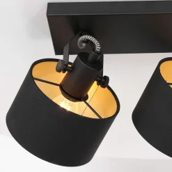 Steinmex Wandlampen|Plafondlampen|Ornoir 2-lichts spot zwart met kap