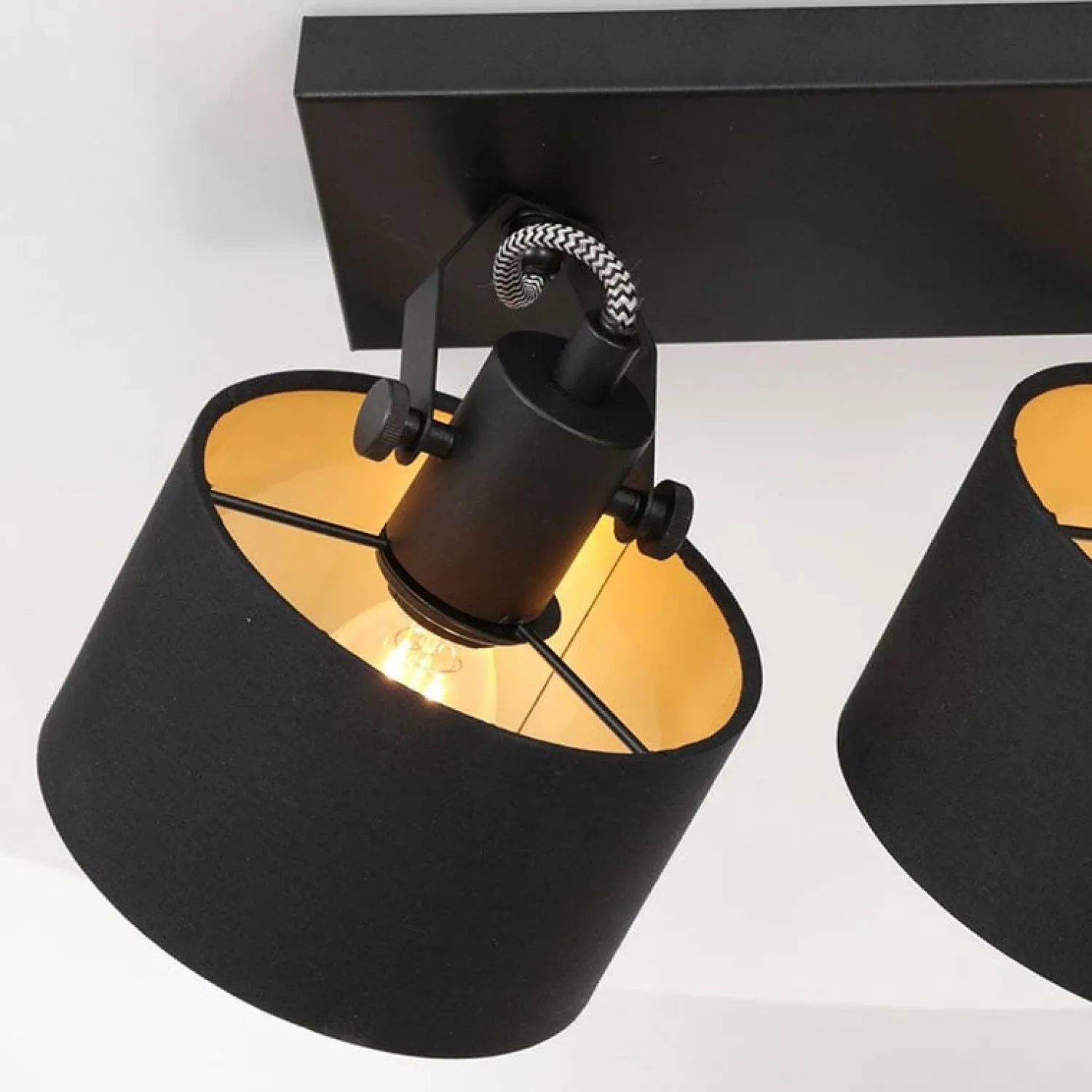 Steinmex Wandlampen|Plafondlampen|Ornoir 2-lichts spot zwart met kap