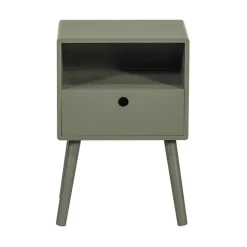 WOOOD Nachtkastjes|Industriele Kasten|Ozzy Nachtkastje MDF Warm Groen 36cm
