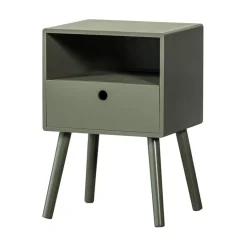 WOOOD Nachtkastjes|Industriele Kasten|Ozzy Nachtkastje MDF Warm Groen 36cm