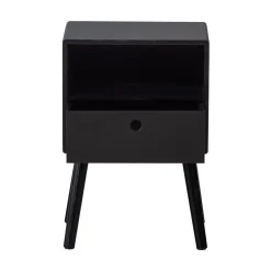 WOOOD Nachtkastjes|Industriele Kasten|Ozzy Nachtkastje MDF Zwart 36cm