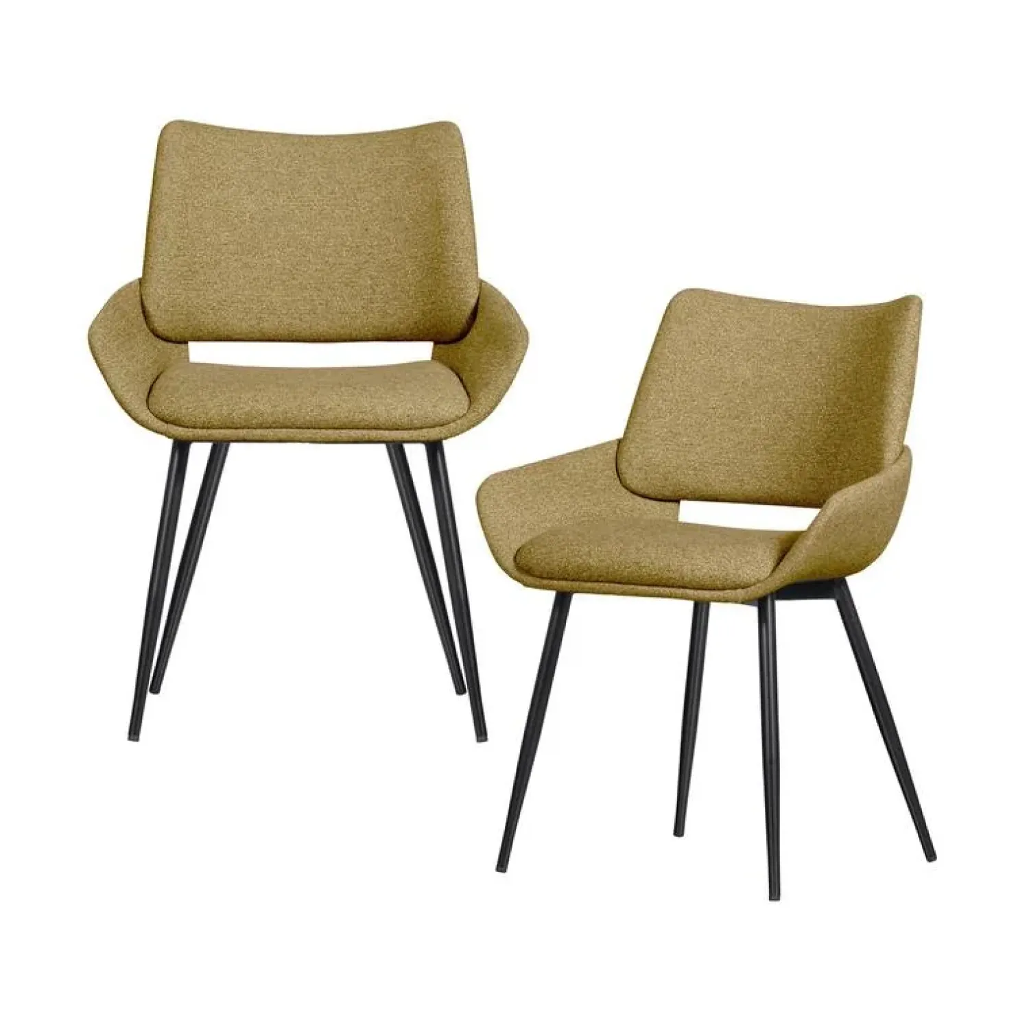 WOOOD Eetkamerstoelen|Parade Eetkamerstoel Melange Stof Mosterd
