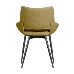 WOOOD Eetkamerstoelen|Parade Eetkamerstoel Melange Stof Mosterd