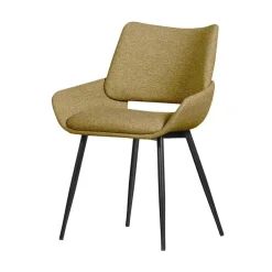 WOOOD Eetkamerstoelen|Parade Eetkamerstoel Melange Stof Mosterd