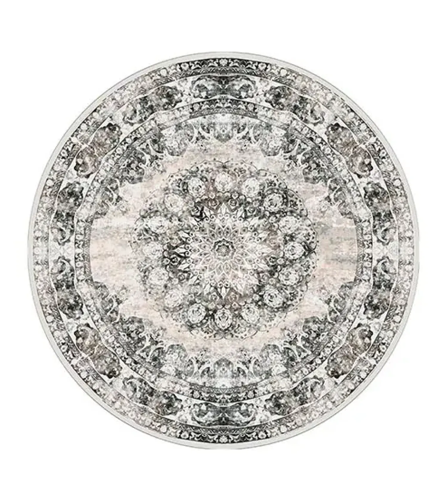 Decor 88 Vloerkleden|Parandis vloerkleed vintage rond Antraciet