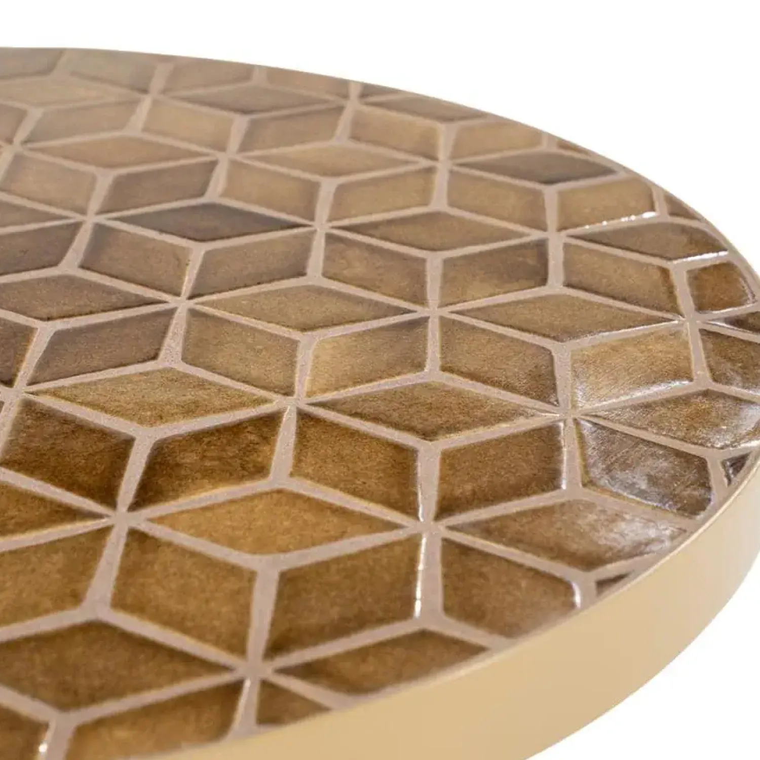 By Boo Salontafels|Patterna Salontafel rond keramiek Bruin 71cm