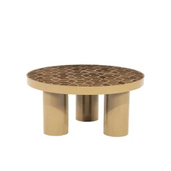 By Boo Salontafels|Patterna Salontafel rond keramiek Bruin 71cm
