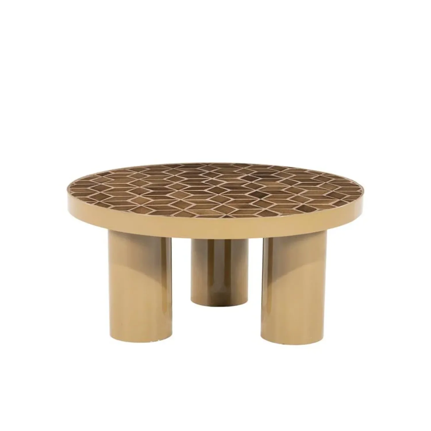 By Boo Salontafels|Patterna Salontafel rond keramiek Bruin 71cm