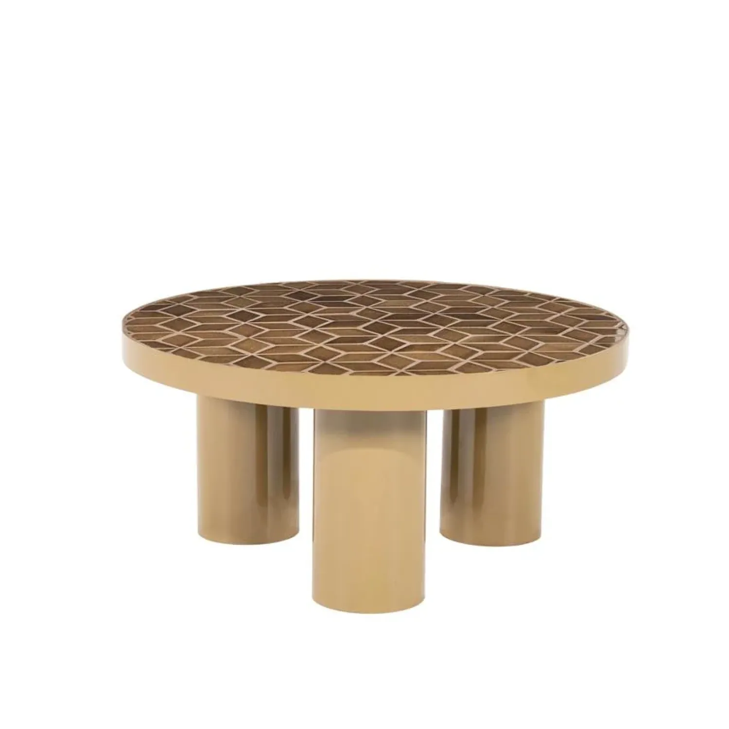 By Boo Salontafels|Patterna Salontafel rond keramiek Bruin 71cm