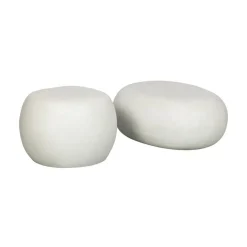 vtwonen Bijzettafels|Pebble Bijzettafel Betonlook Wit 50cm