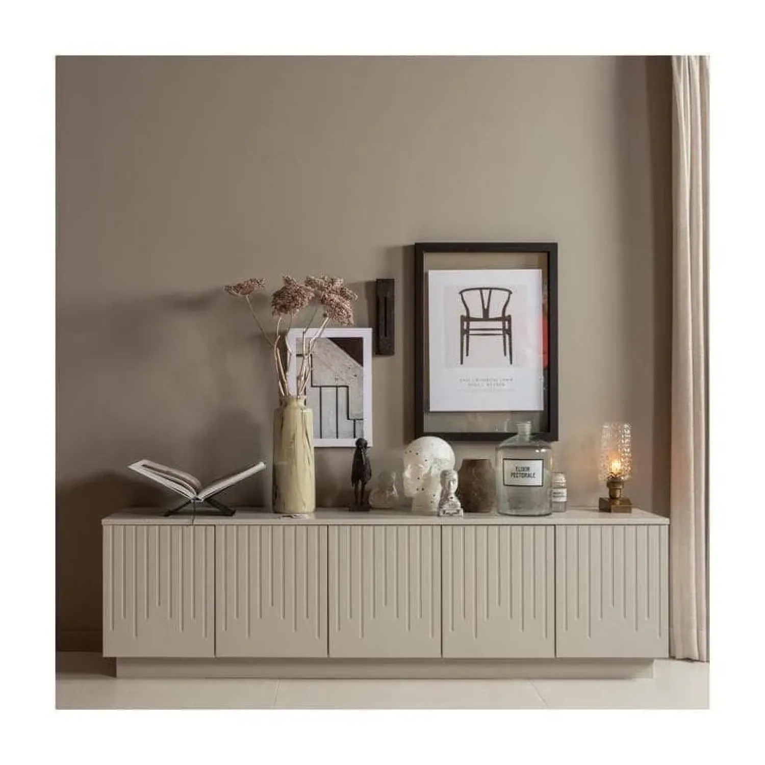 WOOOD Industriele Kasten|Tv Meubels|Pencil TV Meubel Dennenhout Mist 180cm