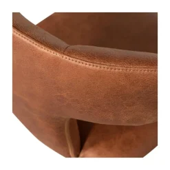 WOOOD Eetkamerstoelen|Permit Eetkamerstoel Leerlook Cognac
