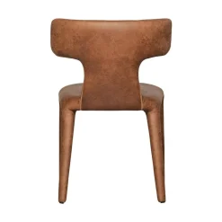 WOOOD Eetkamerstoelen|Permit Eetkamerstoel Leerlook Cognac