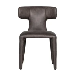 WOOOD Eetkamerstoelen|Permit Eetkamerstoel Leerlook Zwart/Grijs