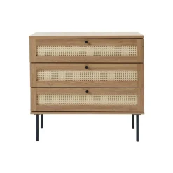 LykkeHome Ladenkasten|Industriele Kasten|Pernille Ladekast Naturel rotan 80cm