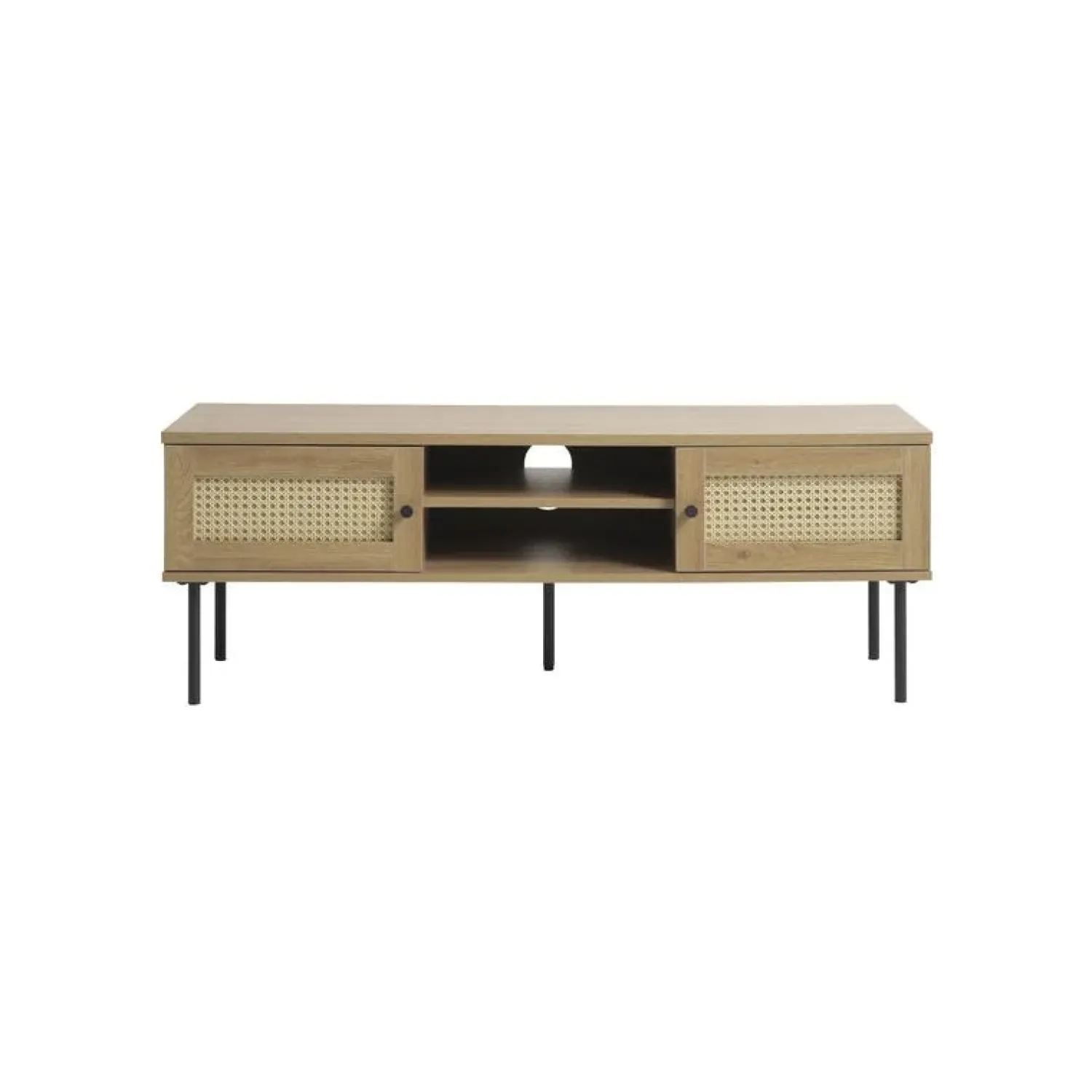 LykkeHome Industriele Kasten|Tv Meubels|Pernille Tv meubel Naturel rotan 120cm