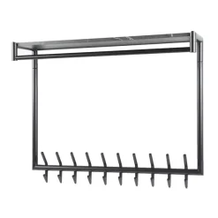 Kalfort Kapstokken|Phoebe Kapstok 20 haaks hoog Antraciet melamine 100cm
