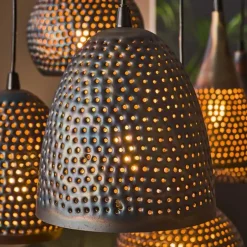 Kalfort Hanglampen|Pinch Hanglamp 7-lichts Zwart bruin
