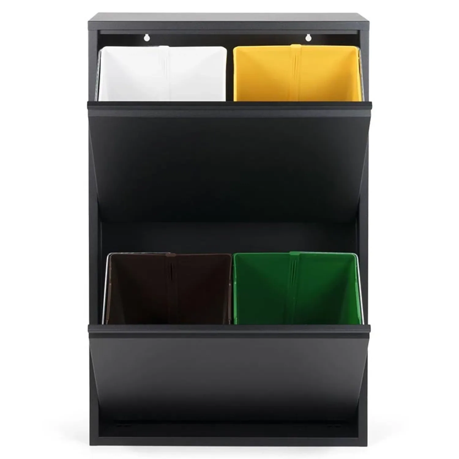 Redin Design Keukenaccessoires|Pippen afvalscheider zwart metaal 4 vakken