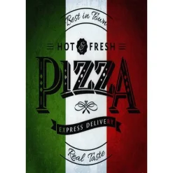 Cavetown Metalen Borden|Pizza best in town - metalen bord
