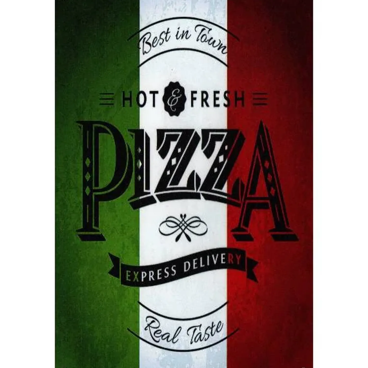 Cavetown Metalen Borden|Pizza best in town - metalen bord