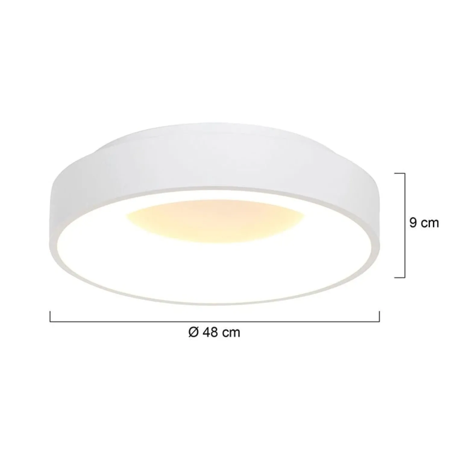 Steinmex Plafondlampen|Plafonnieres|Plafonniere Ringlede wit large 48cm