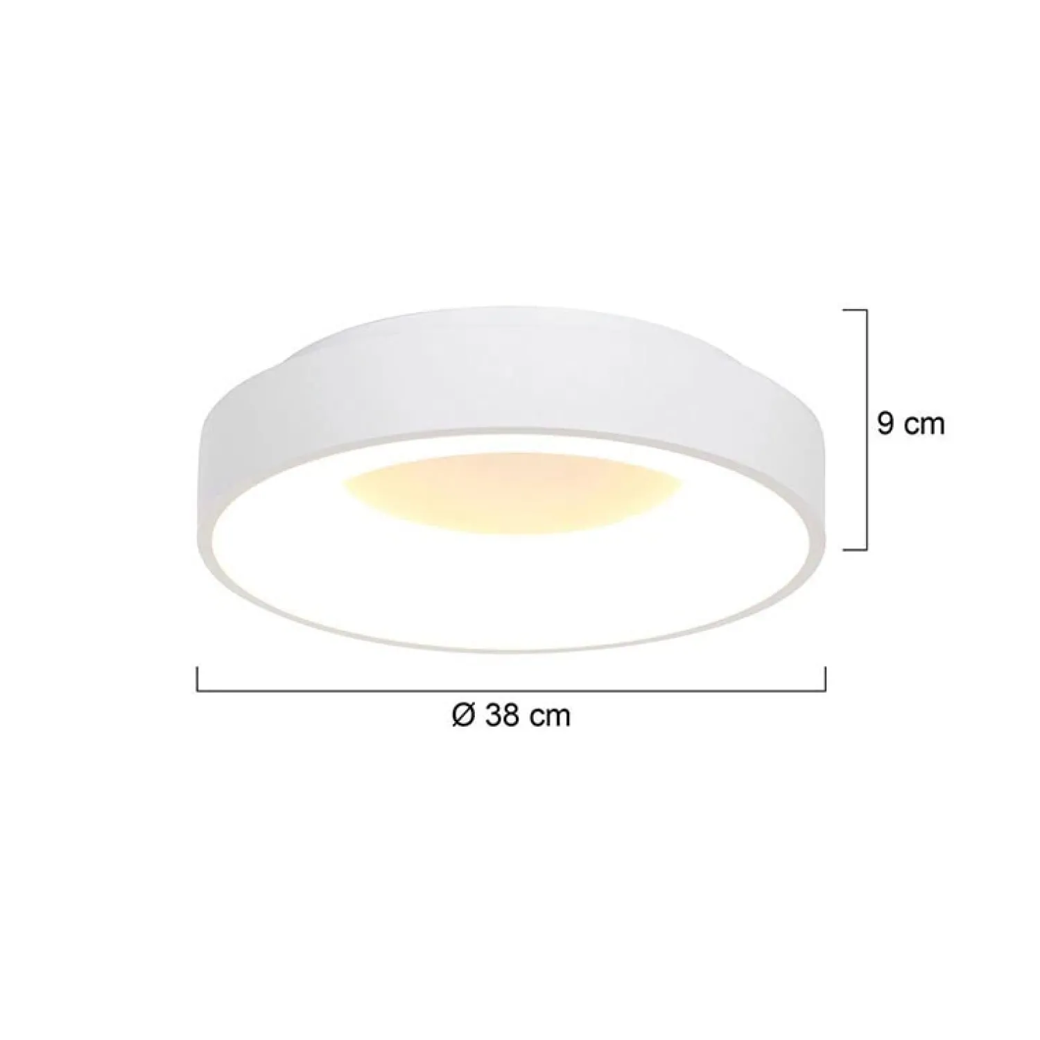Steinmex Plafondlampen|Plafonnieres|Plafonniere Ringlede wit medium 38cm